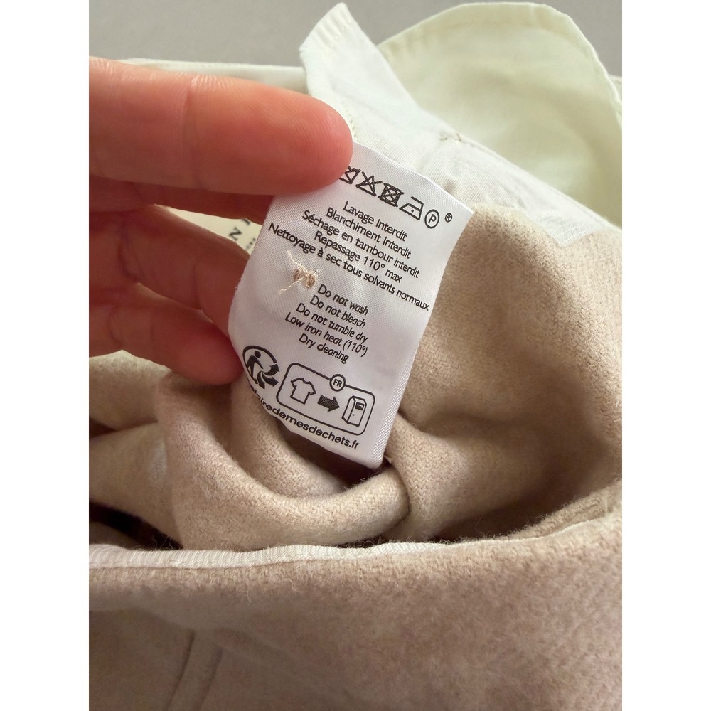 Sezane Clara Trousers Oatmeal Beige Wool Blend Straight Leg Pants‎ Size 38 NEW - Picture 6 of 8